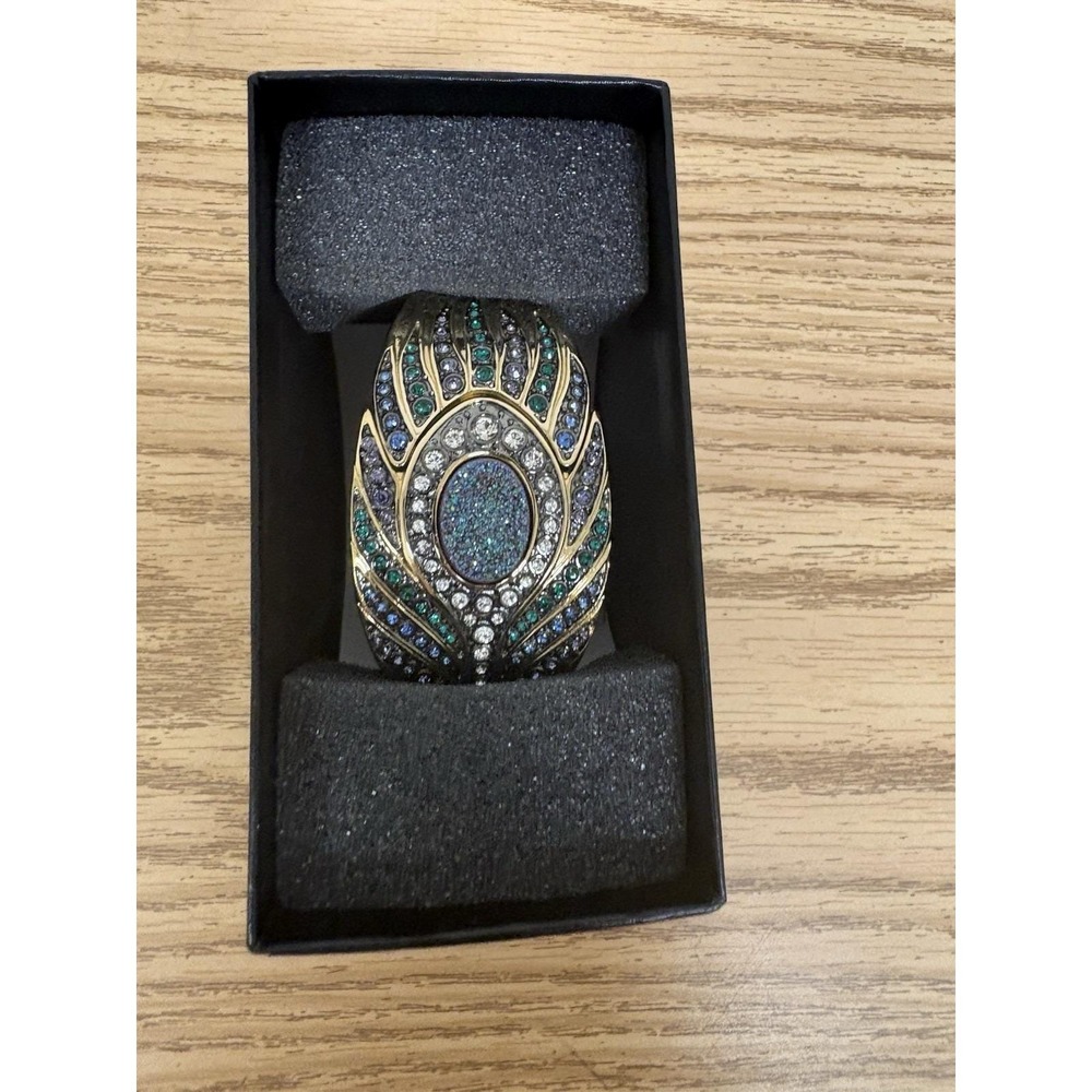 Victoria Weck Peacock Rhinestone Bracelet Bangle Watch